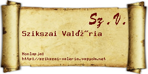 Szikszai Valéria névjegykártya