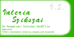 valeria szikszai business card